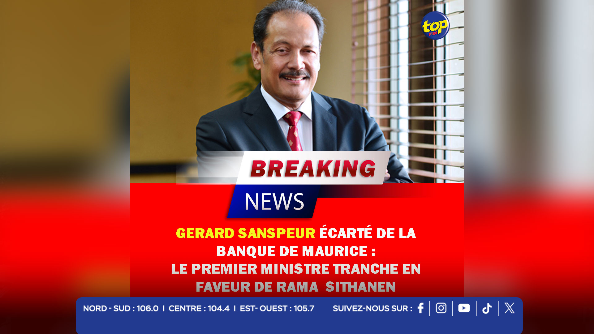 Gerard Sanspeur écarté de la Banque de Maurice