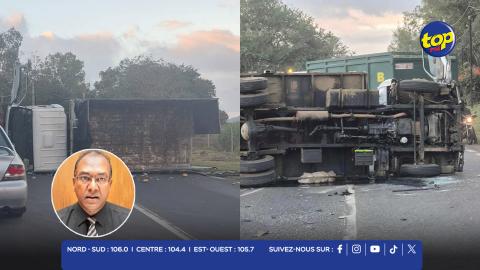 Un camion se renverse à La Chaumière