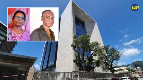 Vijay Jugtah et sa mère Lutchmeen